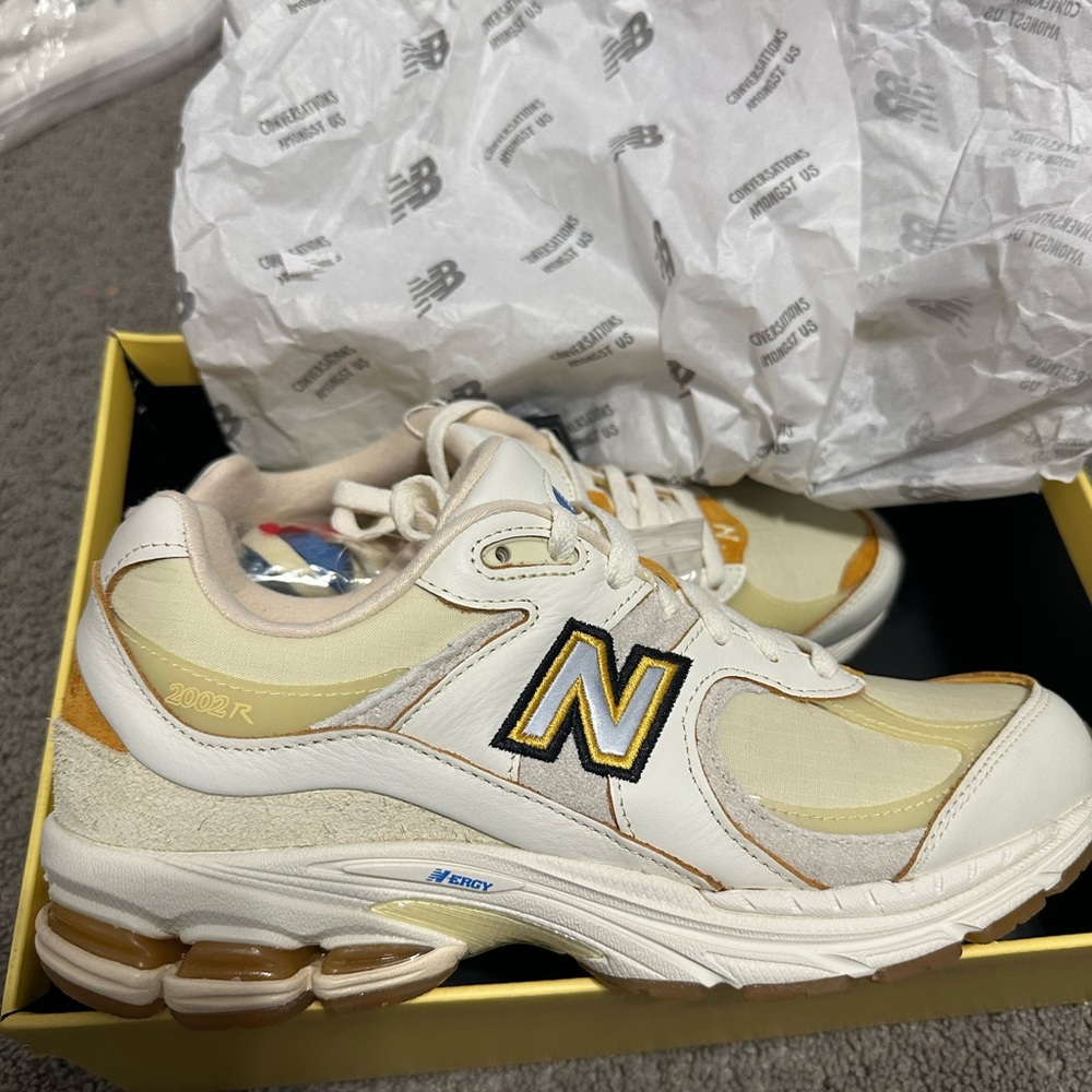New Balance Cream and Yellow Athletic Shoes